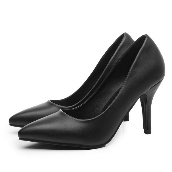 Kõrge õhukese kontsaga naiste kingad ökonahast