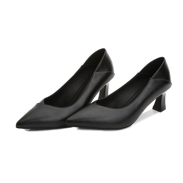 Öko-nahast paksu kontsaga naiste teravatipulised kingad