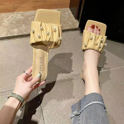 Naiste kandilised kunstnahast õhukese kontsaga sussid