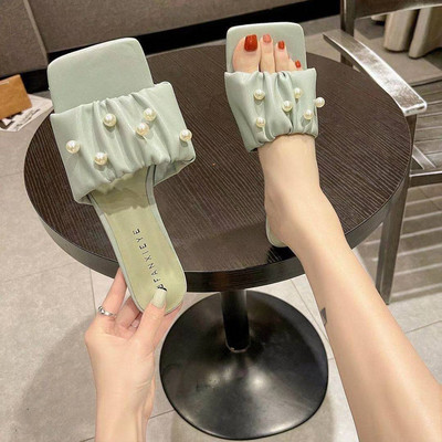 Naiste kandilised kunstnahast õhukese kontsaga sussid