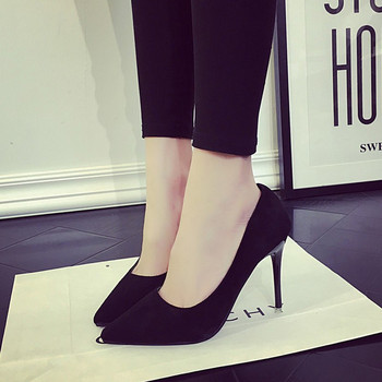 Нов модел дамски обувки с 10 см ток - заострени
