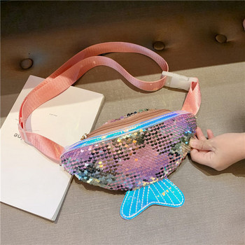 Модерна детска чанта с пайети и 3D елемент