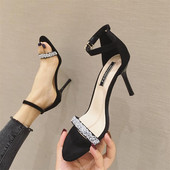 Elegantsed pandla ja kivikestega naiste sandaalid