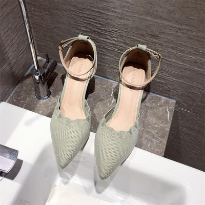 Γυναικεία υφαντικά παπούτσια με αγκράφα και τακούνι 8,5 cm