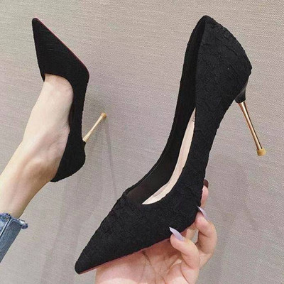 Γυναικεία μυτερά κομψά παπούτσια με ψηλό τακούνι-9cm