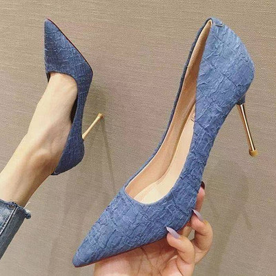 Γυναικεία μυτερά κομψά παπούτσια με ψηλό τακούνι-9cm