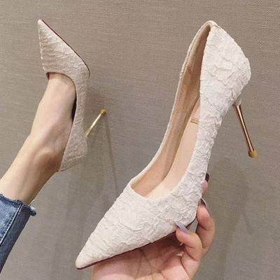 Γυναικεία μυτερά κομψά παπούτσια με ψηλό τακούνι-9cm