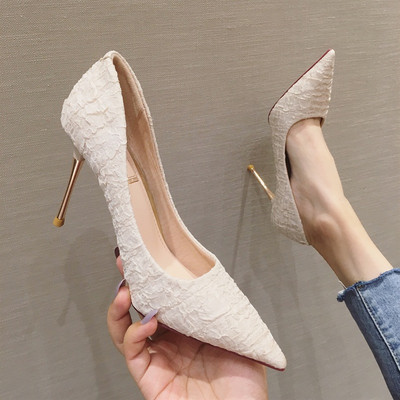 Γυναικεία μυτερά κομψά παπούτσια με ψηλό τακούνι-9cm