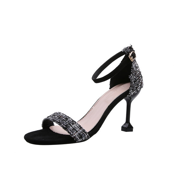 Naiste sandaalid rihma ja 8 cm kontsaga