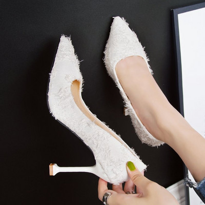 Uus mudel 10 cm kontsaga naiste teravast kangast kingad