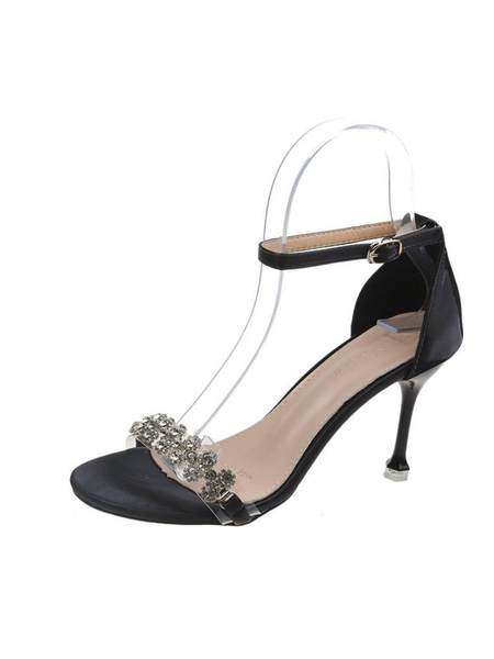 Νέο μοντέλο γυναικεία σανδάλια με διακοσμητικές πέτρες και ψηλό τακούνι 6 cm