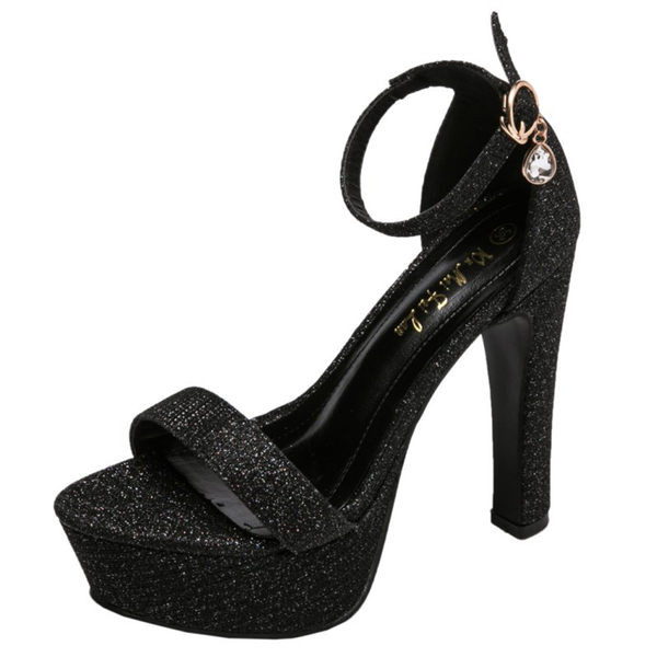 Κομψά γυναικεία σανδάλια με μενταγιόν και ύψος τακουνιού  12,5 cm