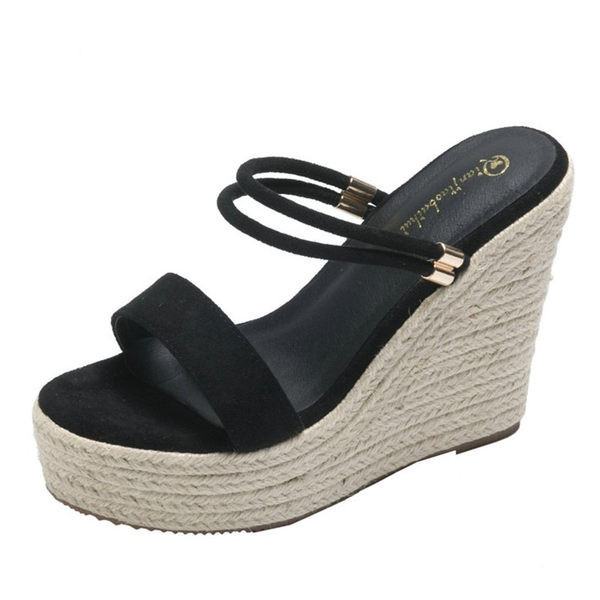 Παντόφλες νέου μοντέλου από οικολογικό σουέτ με πλατφόρμα 12 cm