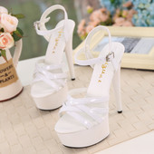 Γυναικεία έκο δερμάτινα ψηλοτάκουνα σανδάλια σε τρία χρώματα