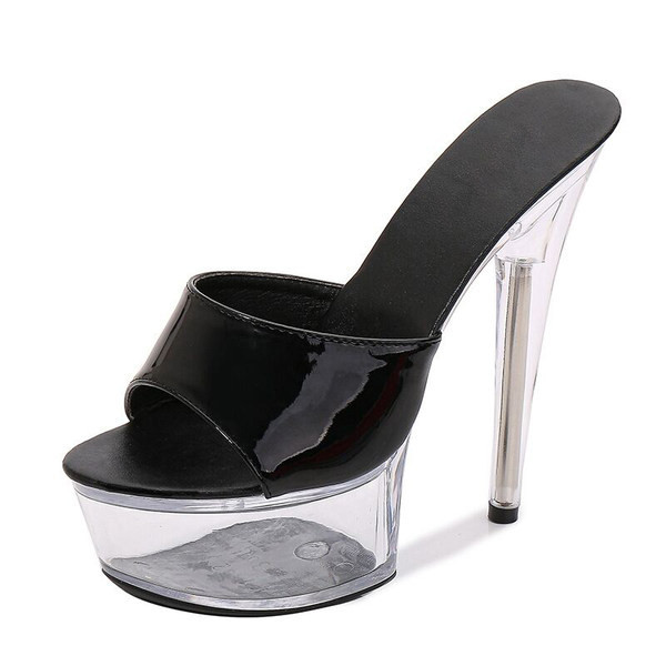 Γυναικείες παντόφλες με ψηλό τακούνι σε διάφορα χρώματα