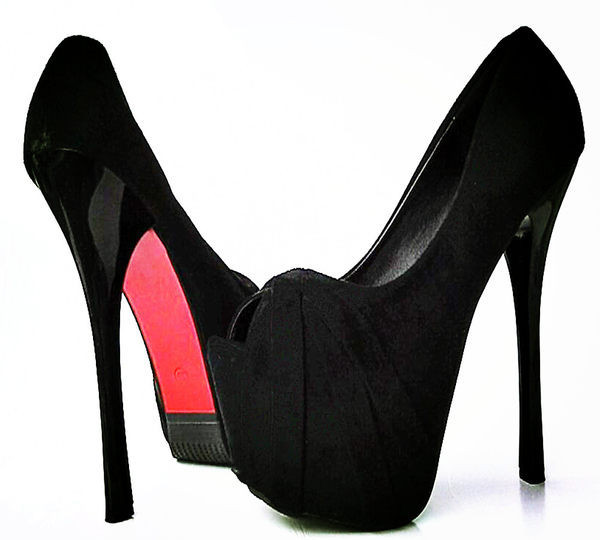 Γυναικεία παπούτσια από οικολογικό σουέτ με ψηλό τακούνι -16 cm