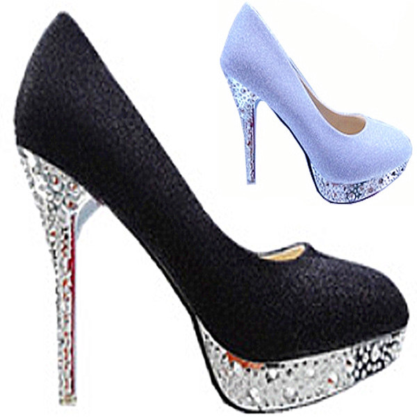 Naiste kõrge kontsaga kingad ja kivid mitmes värvitoonis