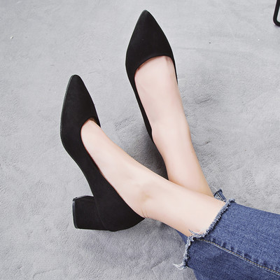 Lihtne mudel naiste kinnised kõrge kontsaga kingad ökoseemisnahast