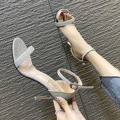 Naiste elegantsed õhukese kontsaga sandaalid