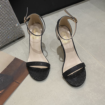 Naiste elegantsed õhukese kontsaga sandaalid