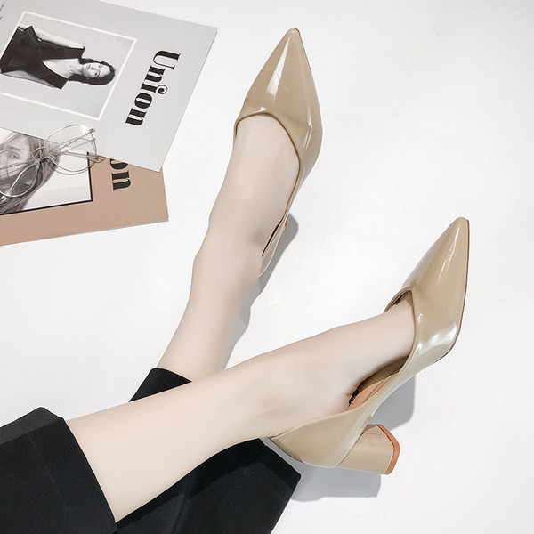 Elegantsed naiste lakknahast kontsaga kingad - terava otsaga mudel