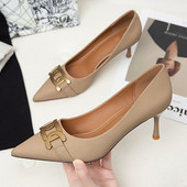 Naiste teravatipulised ökonahast metallist kaunistuse ja kontsaga kingad