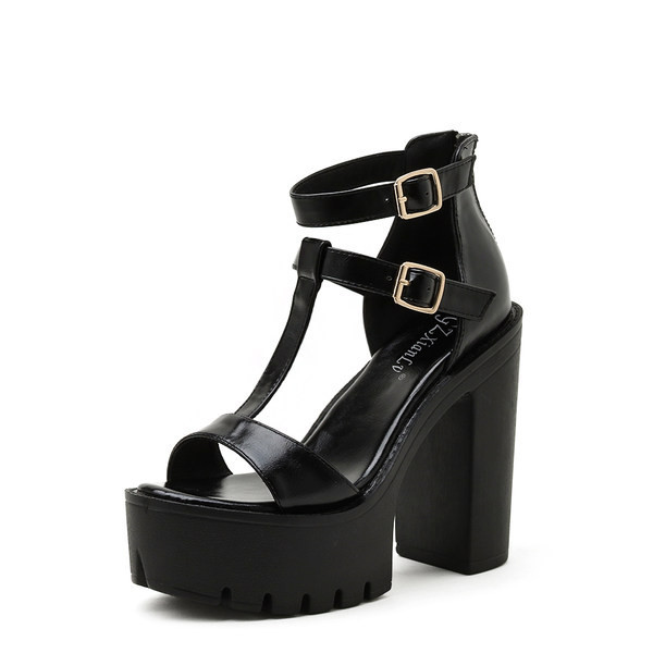 Νέο μοντέλο γυναικεία σανδάλια από faux δέρμα με αγκράφες και τακούνι 13 cm