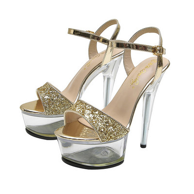 Νέο μοντέλο γυναικεία σανδάλια με αγκράφα και ύψος 15 cm