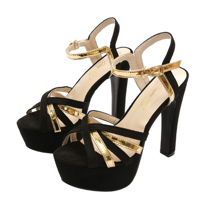 Μοντέρνα γυναικεία σανδάλια με λουράκια και ψηλό τακούνι 12,5 cm