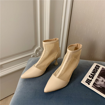 Γυναικεία παπούτσια με τακούνι  και πλέγμα