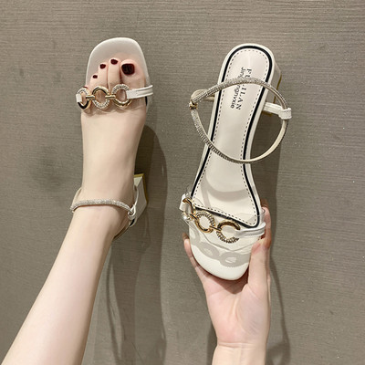 Vabaaja naiste sandaalid pandla ja dekoratiivkividega