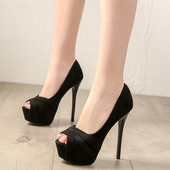 Μοντέρνα γυναικεία παπούτσια με πλατφόρμα και τακούνι 14 cm