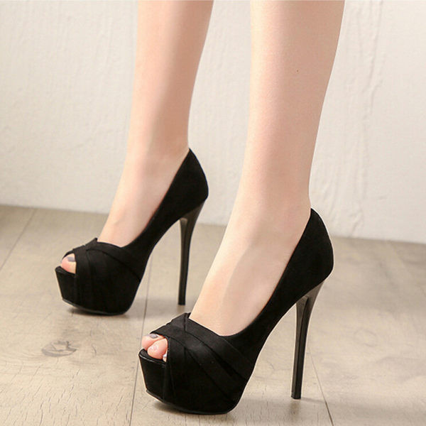 Μοντέρνα γυναικεία παπούτσια με πλατφόρμα και τακούνι 14 cm
