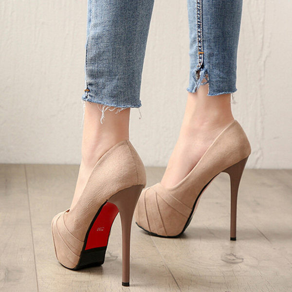 Μοντέρνα γυναικεία παπούτσια με πλατφόρμα και τακούνι 14 cm