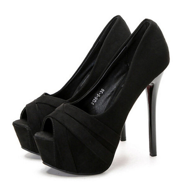 Μοντέρνα γυναικεία παπούτσια με πλατφόρμα και τακούνι 14 cm