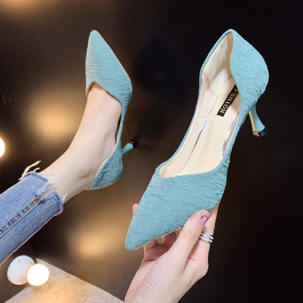 Naiste elegantsete riidest kingade uus mudel õhukese 6 cm kontsaga