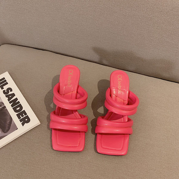 Γυναικείες παντόφλες casual με τακούνι σε πέντε χρώματα