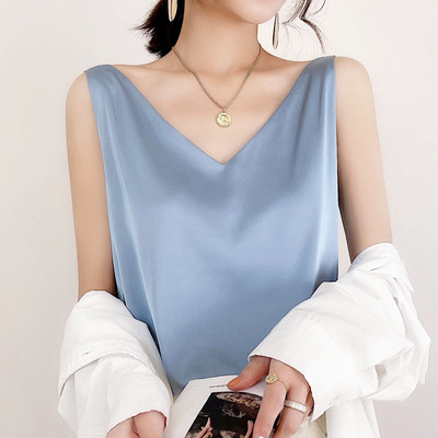 Γυναικεία αμάνικη μπλούζα με ντεκολτέ  σε διάφορα χρώματα