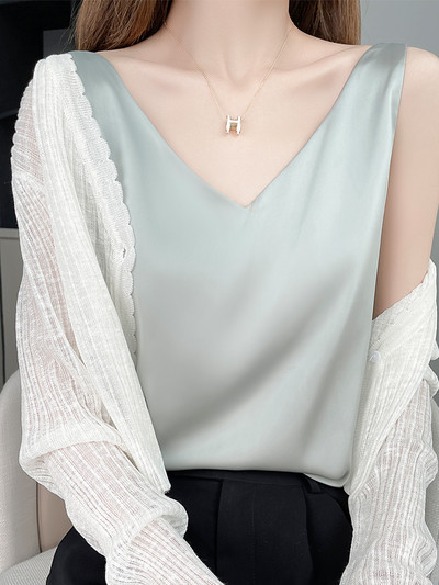 Γυναικεία αμάνικη μπλούζα με ντεκολτέ  σε διάφορα χρώματα