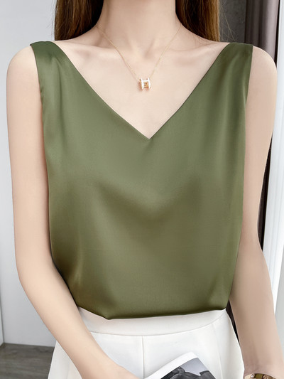 Γυναικεία αμάνικη μπλούζα με ντεκολτέ  σε διάφορα χρώματα