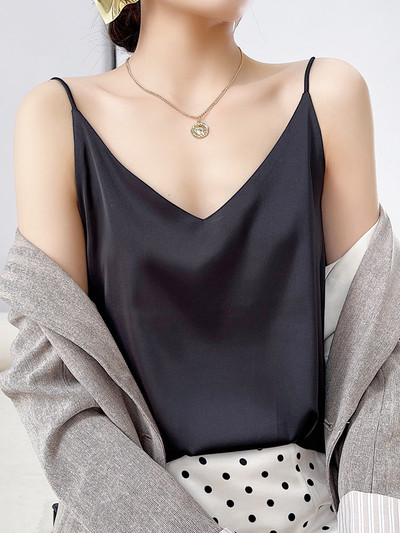 Γυναικεία αμάνικη μπλούζα με ντεκολτέ  σε διάφορα χρώματα