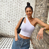 Naiste lühike topp ühe rihmaga