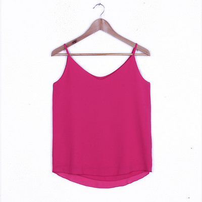 Naiste V-kaelusega ja õhukeste rihmadega šifoonist topp