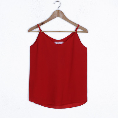 Naiste V-kaelusega ja õhukeste rihmadega šifoonist topp