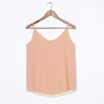 Naiste V-kaelusega ja õhukeste rihmadega šifoonist topp