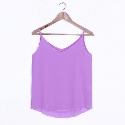 Naiste V-kaelusega ja õhukeste rihmadega šifoonist topp