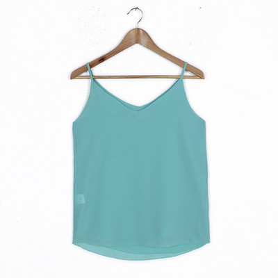 Naiste V-kaelusega ja õhukeste rihmadega šifoonist topp