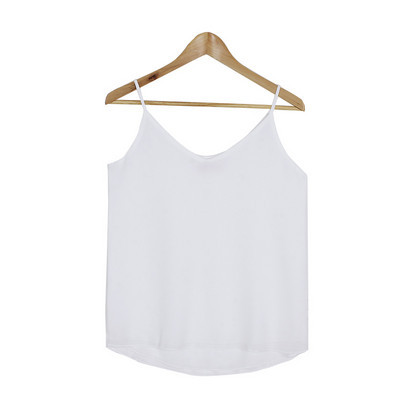 Naiste V-kaelusega ja õhukeste rihmadega šifoonist topp