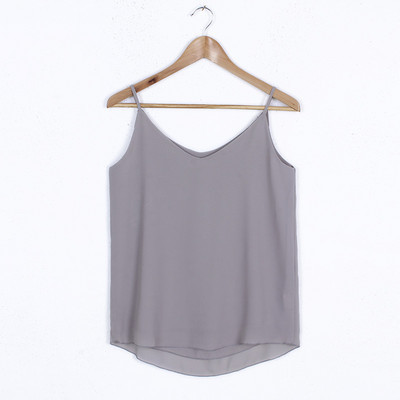 Naiste V-kaelusega ja õhukeste rihmadega šifoonist topp