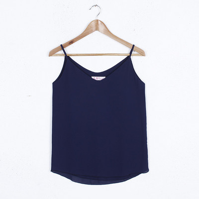 Naiste V-kaelusega ja õhukeste rihmadega šifoonist topp